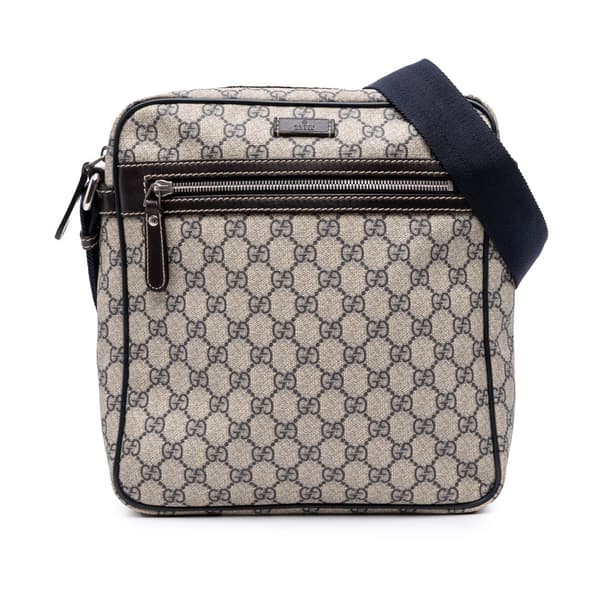 Pre-owned Gucci GG Supreme Crossbody Gray