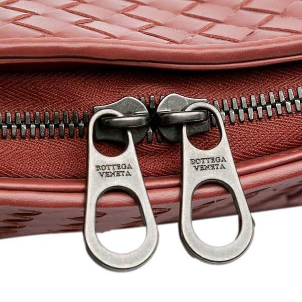 Pre-owned Bottega Veneta Nappa Intrecciato Business Bag Red