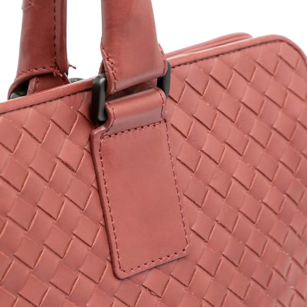 Pre-owned Bottega Veneta Nappa Intrecciato Business Bag Red