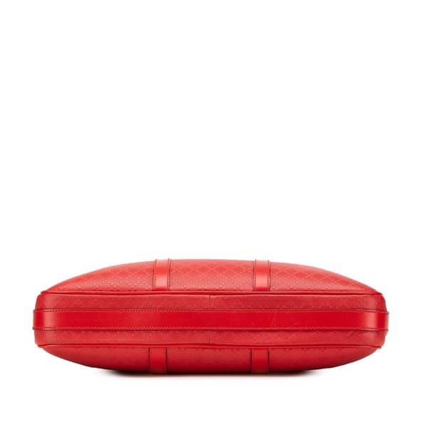 Pre-owned Gucci Leather Diamante Business Bag Red