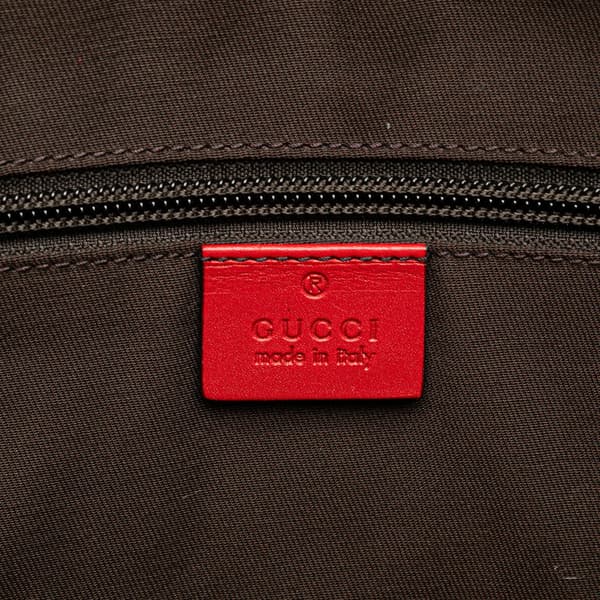 Pre-owned Gucci Leather Diamante Business Bag Red