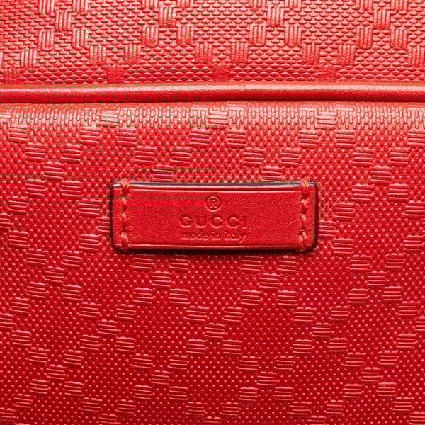 Pre-owned Gucci Leather Diamante Business Bag Red