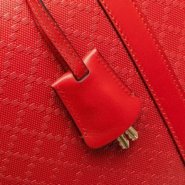 Pre-owned Gucci Leather Diamante Business Bag Red