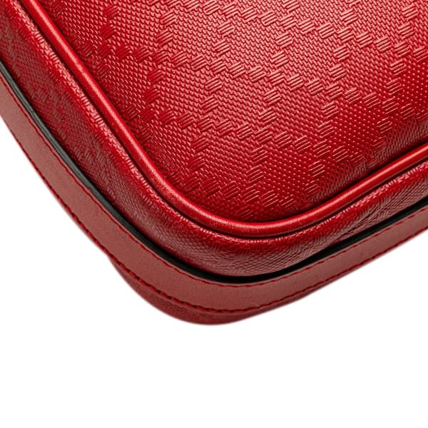 Pre-owned Gucci Leather Diamante Business Bag Red