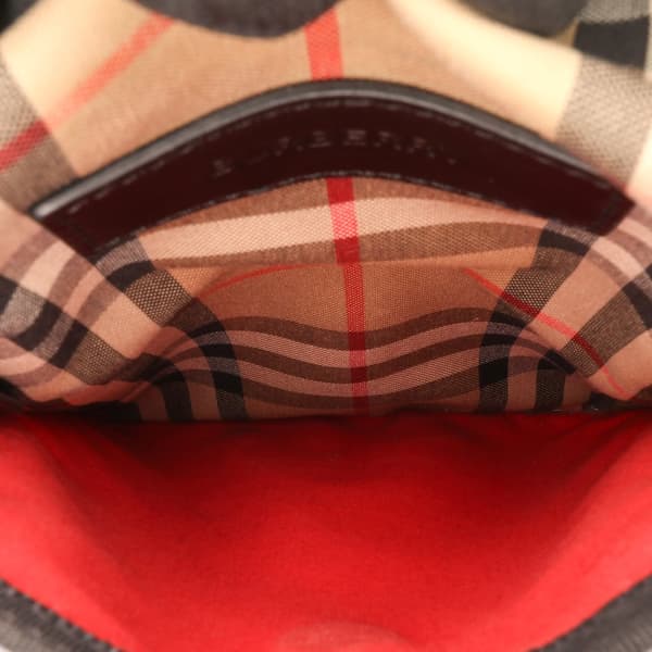 Pre-owned Burberry House Check Canvas Phone Pouch Crossbody Brown