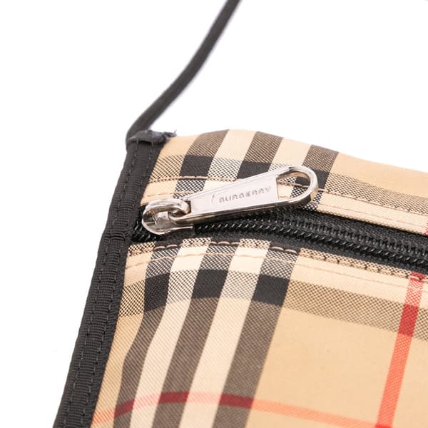 Pre-owned Burberry House Check Canvas Phone Pouch Crossbody Brown