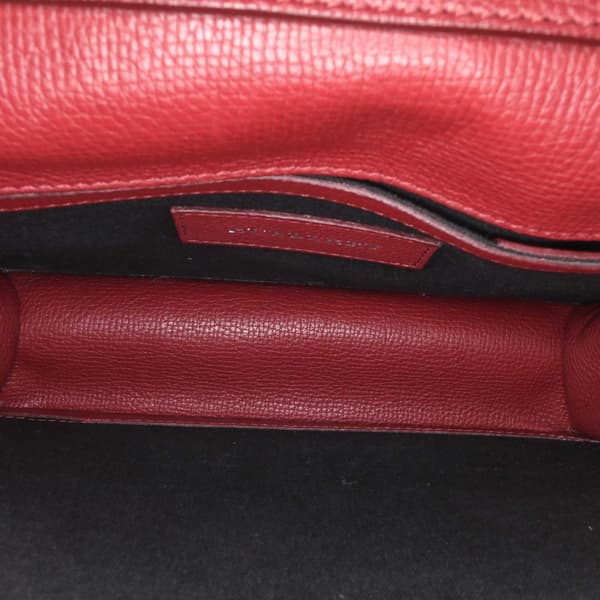 Pre-owned Burberry Small Leather and House Check Canvas Derby Macken Crossbody Red