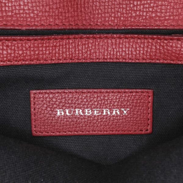 Pre-owned Burberry Small Leather and House Check Canvas Derby Macken Crossbody Red