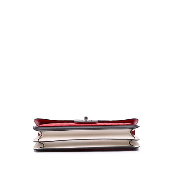Pre-owned Chanel Medium Bicolor Quilted Lambskin Graphic Flap Red
