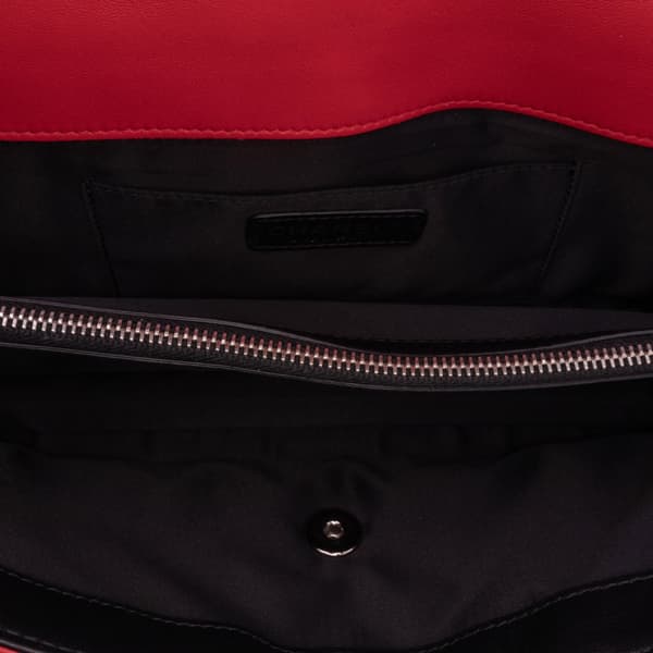 Pre-owned Chanel Medium Bicolor Quilted Lambskin Graphic Flap Red