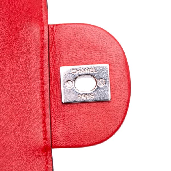 Pre-owned Chanel Medium Bicolor Quilted Lambskin Graphic Flap Red