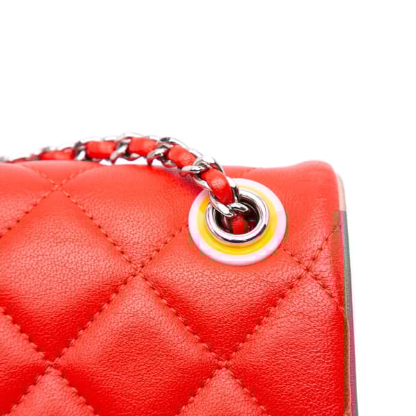 Pre-owned Chanel Small Quilted Lambskin Cuba Color Flap Red