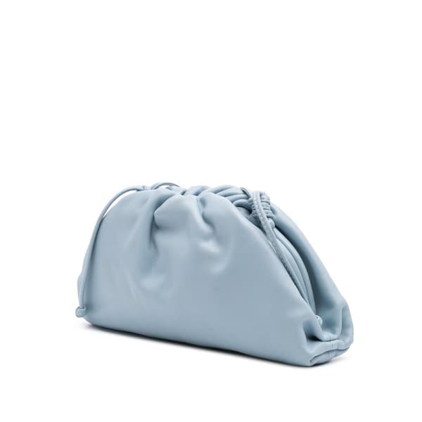 Pre-owned Bottega Veneta Lambskin The Mini Pouch Blue