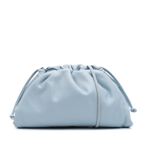 Pre-owned Bottega Veneta Lambskin The Mini Pouch Blue