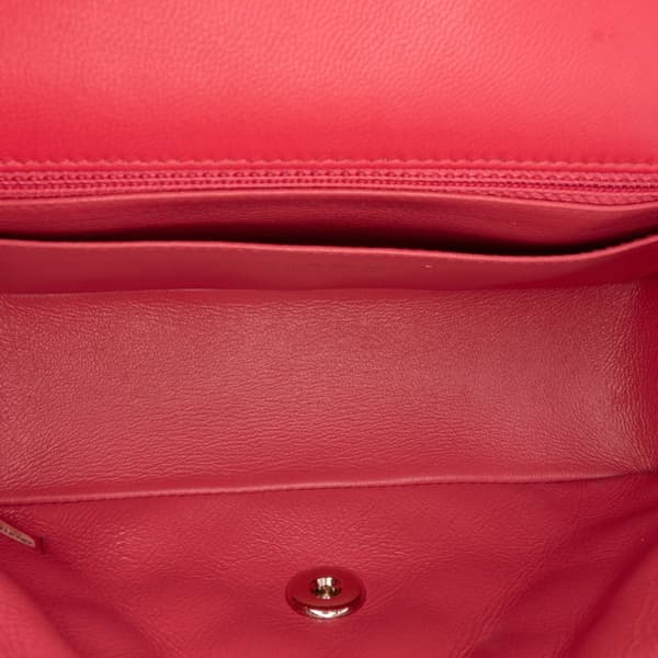 Pre-owned Chanel Mini Rectangular Classic Lambskin Single Flap Red