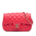 Miniatyrbild 1 av 10: Pre-owned Chanel Mini Rectangular Classic Lambskin Single Flap Red