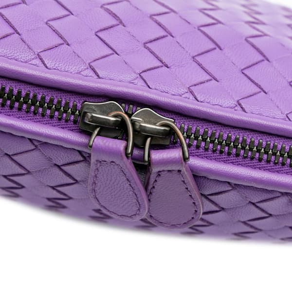 Pre-owned Bottega Veneta Medium Nappa Intrecciato Nodini Crossbody Purple