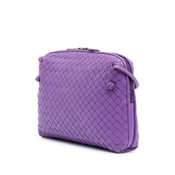 Pre-owned Bottega Veneta Medium Nappa Intrecciato Nodini Crossbody Purple