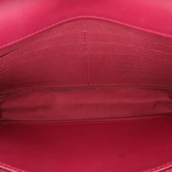 Pre-owned Chanel Quilted Patent Brilliant Wallet On Chain Red