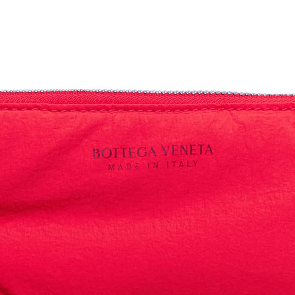 Pre-owned Bottega Veneta Nylon Intrecciato Padded Tech Cassette Crossbody Red