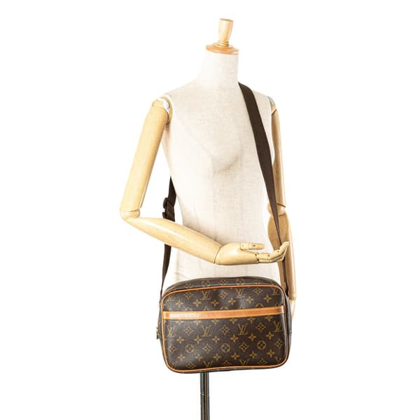 Pre-owned Louis Vuitton Monogram Reporter PM Brown