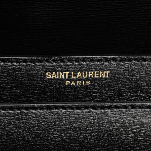 Pre-owned Saint Laurent Medium Leather Monogram Sunset Crossbody Black
