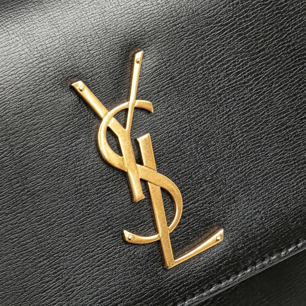 Pre-owned Saint Laurent Medium Leather Monogram Sunset Crossbody Black
