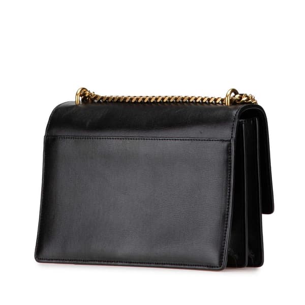 Pre-owned Saint Laurent Medium Leather Monogram Sunset Crossbody Black