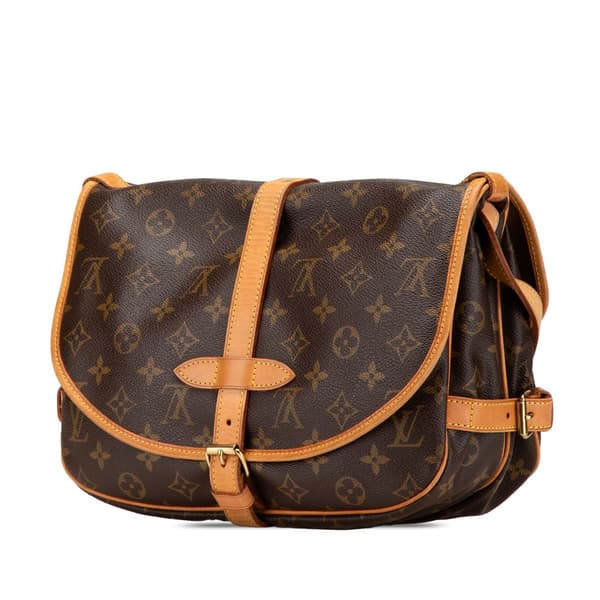 Pre-owned Louis Vuitton Monogram Saumur 30 Brown