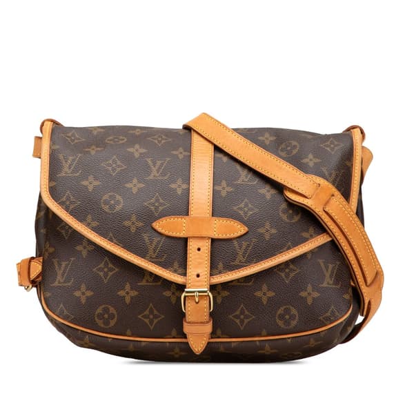 Pre-owned Louis Vuitton Monogram Saumur 30 Brown
