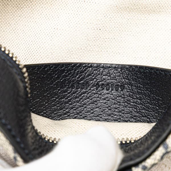 Pre-owned Gucci Small GG Supreme Textured Dollar Calfskin Web Ophidia Camera Bag Brown