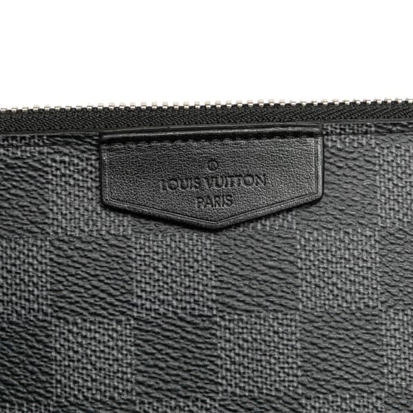Pre-owned Louis Vuitton Damier Graphite Alpha Wearable Wallet Black