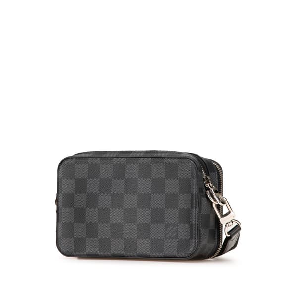 Pre-owned Louis Vuitton Damier Graphite Alpha Wearable Wallet Black