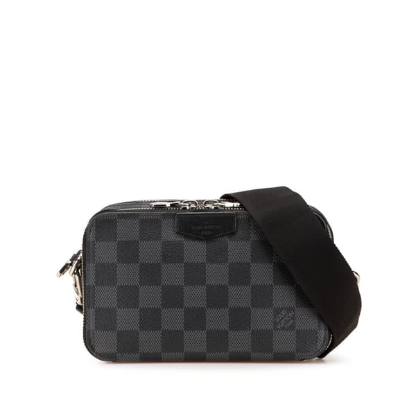 Pre-owned Louis Vuitton Damier Graphite Alpha Wearable Wallet Black