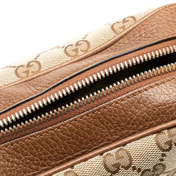Pre-owned Gucci GG Canvas Bree Crossbody Brown