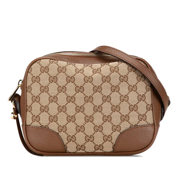 Pre-owned Gucci GG Canvas Bree Crossbody Brown