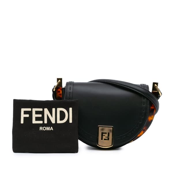 Pre-owned Fendi Leather Moonlight Crossbody Black