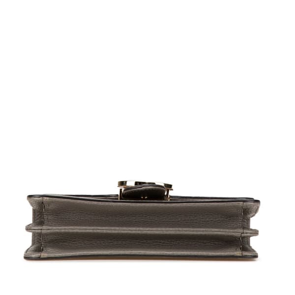 Pre-owned Gucci Small Dollar Calfskin Interlocking G Crossbody Gray