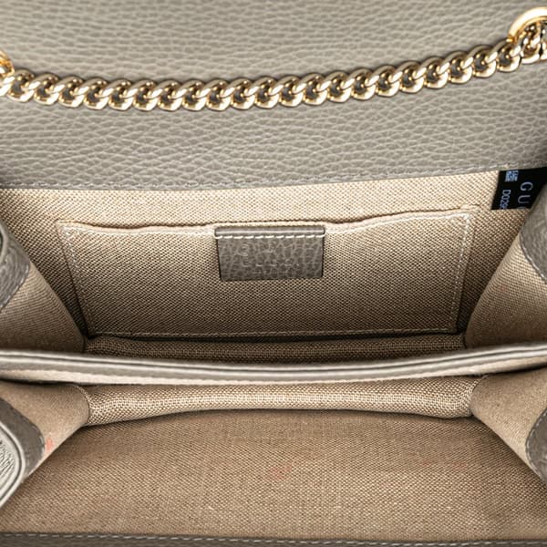 Pre-owned Gucci Small Dollar Calfskin Interlocking G Crossbody Gray