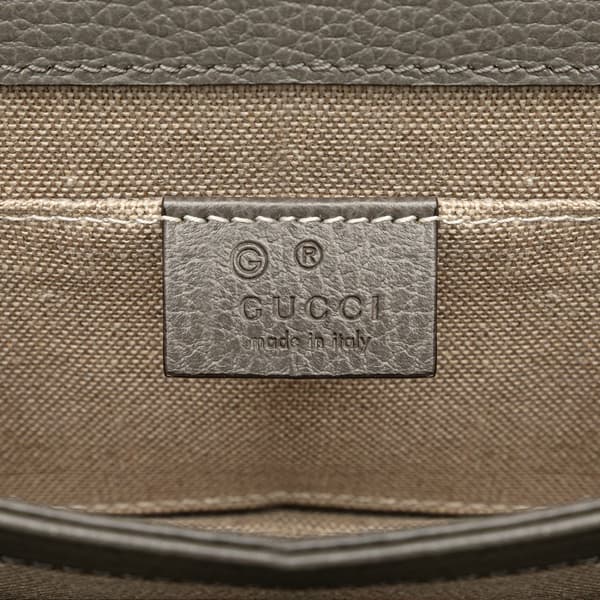 Pre-owned Gucci Small Dollar Calfskin Interlocking G Crossbody Gray