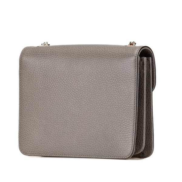 Pre-owned Gucci Small Dollar Calfskin Interlocking G Crossbody Gray