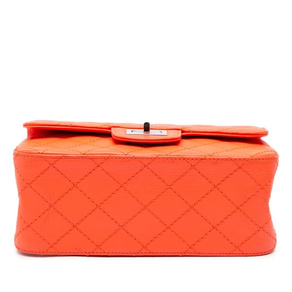 Pre-owned Chanel Mini Reissue 2.55 Quilted Goatskin Flap Orange