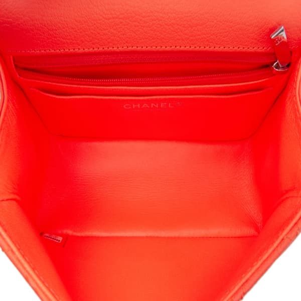 Pre-owned Chanel Mini Reissue 2.55 Quilted Goatskin Flap Orange