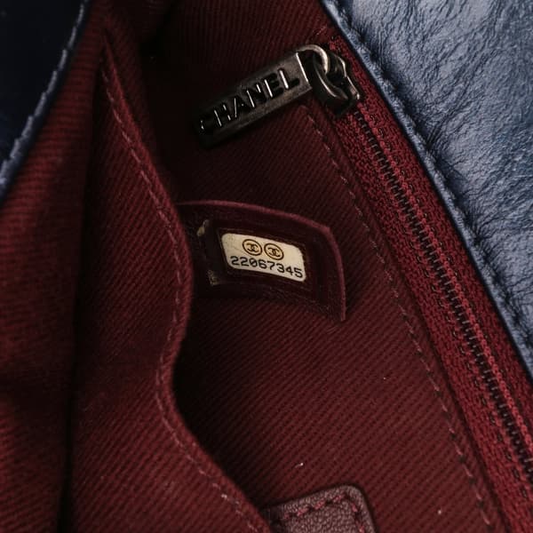 Pre-owned Chanel Quilted Glazed Calfskin Coco Pleats Flap Blue