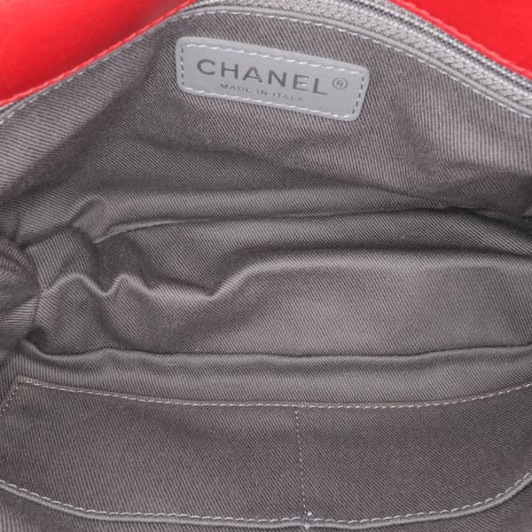 Pre-owned Chanel Aged Calfskin CC Chain Frame Flap Red