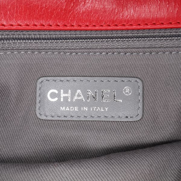 Pre-owned Chanel Aged Calfskin CC Chain Frame Flap Red