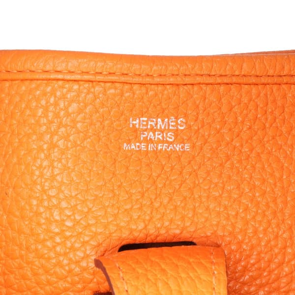 Pre-owned Hermès Clemence Evelyne III PM Orange