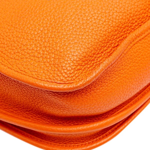 Pre-owned Hermès Clemence Evelyne III PM Orange