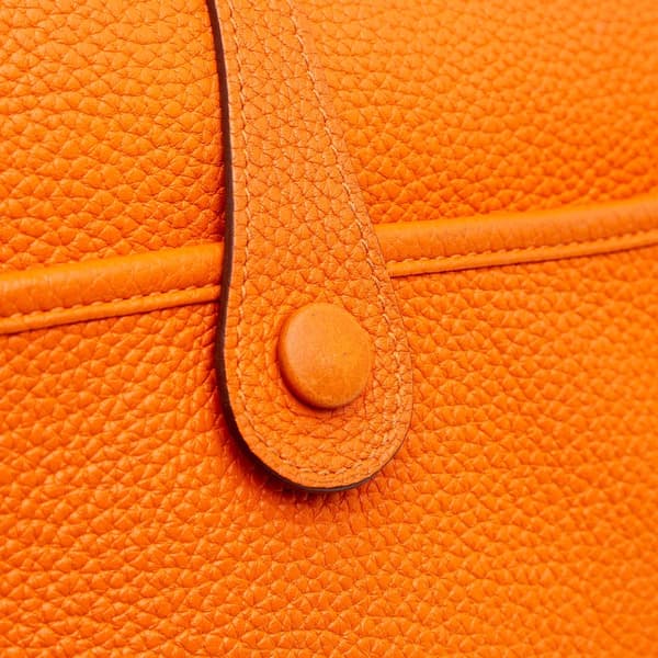Pre-owned Hermès Clemence Evelyne III PM Orange