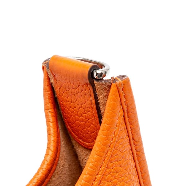 Pre-owned Hermès Clemence Evelyne III PM Orange